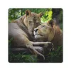 MuchoWow® Mauspad Mousepad Löwen - Baum - Gras 20x20 cm - Produktbild-Vorschau 1