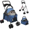 Klappbar Hundewagen 2 in 1 Hundebuggy Bis 15kg,Pet Stroller Produktbild-Vorschau 1