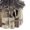Vogelhaus "Birke" aus Holz, rund, Dach aus Reisig, Produktbild-Vorschau 6