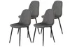4er Set Vierfußstuhl Mira  Sitzschale Samtvelour Grau, Produktbild-Vorschau 1