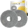 Two round microfiber cleaning pads are shown in front of a product box. Produktbild-Vorschau