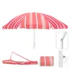 Sonnenschirm rund 1,80m Rot gestreift Polyester knickbar UV Schutz Produktbild-Vorschau