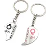 Onwomania Paaranhänger Liebe Herzhälften Schlüsselanhänger Produktbild-Vorschau 1