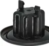 A close-up view of a black plastic coupling cap. Produktbild-Vorschau