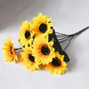 1 Bouquet 7 Köpfe Künstliche Sonnenblume Kunstseidenblumen Produktbild-Vorschau 3