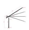Diagram showing dimensions and angles of a black stainless steel railing system. Produktbild-Vorschau