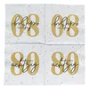 20 Servietten zum 80. Geburtstag 33 x 33 cm - weiß gold Produktbild-Vorschau 2