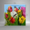 Wanduhr - Quadrat - Glasuhr - Tulpen Blumenstrauß Blumen Produktbild-Vorschau 3