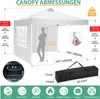 Pavillon, 3x3m Pop Up Faltpavillon, Spitzpavillon mit 4 Produktbild-Vorschau 7