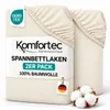 Komfortec 2er Pack Jersey Spannbettlaken 90x200 cm, 100% Produktbild-Vorschau 1