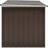 A brown storage box with a gray roof. Produktbild-Vorschau
