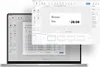 A laptop displaying an e-commerce labeling software interface. Podgląd zdjęcia produktu