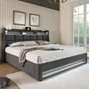 Flieks gestoffeerd bed 180x200 cm met USB-aansluiting, Productafbeelding-voorbeeld 3