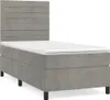 vidaXL Boxspringbett mit Matratze Hellgrau 90x200 cm Samt Produktbild-Vorschau 1