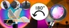 Collage of product details and features for a sunset lamp. Podgląd zdjęcia produktu