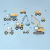 Baustellenfahrzeuge Wandsticker Bagger Kran Truck Produktbild-Vorschau 1