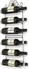 A wall-mounted wine rack holding six bottles of wine. Produktbild-Vorschau