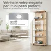 K-Möbel Vetrina verticale in vetro in decoro faggio Anteprima dell’immagine prodotto 5