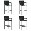 vidaXL Barhocker 4 Stk. Schwarz Poly Rattan Produktbild-Vorschau 7