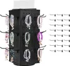 A black rotating display stand for jewelry with several bracelets on display, and a set of hooks to the right. Anteprima dell’immagine prodotto