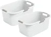 Two white laundry baskets are shown side-by-side against a white background. Produktbild-Vorschau