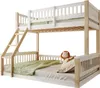 A bunk bed with a ladder and bedding. Produktbild-Vorschau