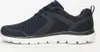 A side view of a navy blue Skechers sneaker with a white sole. Produktbild-Vorschau