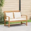 vidaXL Bank Braun und Creme 110 x 66 x 76 cm Massivholz Produktbild-Vorschau 2