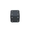 A 3D rendering of a dark gray metal bracket with multiple holes for mounting. Produktbild-Vorschau