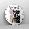 Wanduhr - Rund - Glasuhr - Katzen Blumen Tiere - 40x40cm - Produktbild-Vorschau 4