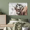 MuchoWow® Wandteppich Wandbehang Schottisches Hochlandrind Produktbild-Vorschau 4