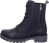 A black leather lace-up boot with a side zipper, shown from the side against a white background. Produktbild-Vorschau