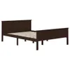 A dark brown wooden bed frame with a slatted base, shown from a side angle against a white background. Produktbild-Vorschau