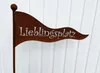 Fahne Lieblingsplatz zum Stecken 44x21cm + Stab Edelrost Produktbild-Vorschau 2