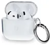 A clear protective case for Apple AirPods with a carabiner clip attached. Produktbild-Vorschau