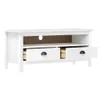 vidaXL TV-Schrank Hill Weiß 110x40x47 cm Massivholz Kiefer Produktbild-Vorschau 6