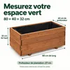 Jardinière en Bois IvoQ – 80 x 40 x 32 cm – Bois – Pour Voir les images du produit 3
