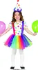 A young girl dressed as a circus clown, holding balloons. Anteprima dell’immagine prodotto