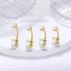 Piercing do pępka złoto 925 srebro cyrkonia tytanowa 14G Podgląd zdjęcia produktu 3