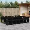 vidaXL 13-tlg. Garten-Essgruppe mit Kissen Schwarz Poly Produktbild-Vorschau 2