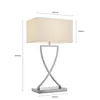 Lucande Tischleuchte Evaine, chrom/weiß, Metall, 66 cm, E27 Produktbild-Vorschau 7