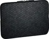 A black laptop sleeve with a hexagonal pattern. Produktbild-Vorschau