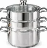 Edelstahltopf 26 cm, multifunktionaler Kochtopf, Dampfgarer Produktbild-Vorschau 1