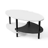Couchtisch oval aus Holz,Kleiner Beistelltisch Sofatisch Produktbild-Vorschau 3