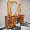 Luxus Barock Schminkkommode Schminktisch mit 7 Schubladen Braun Gold Voir les images du produit
