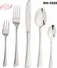 A set of polished stainless steel cutlery arranged on a white background. Voir les images du produit