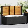 vidaXL Lavica s úložným priestorom 120 cm Poly Rattan Black Náhľad obrázku produktu 1