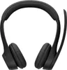 A black headset with a microphone is shown against a white background. Produktbild-Vorschau