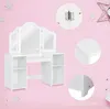 COSTWAY 2 en 1 Coiffeuse pour enfants Bureau avec miroir Voir les images du produit 4