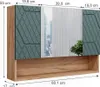 Koupelnová zrcadlová skříňka Vicco Irma Zelený/zlatý dub Náhled obrázku produktu 3